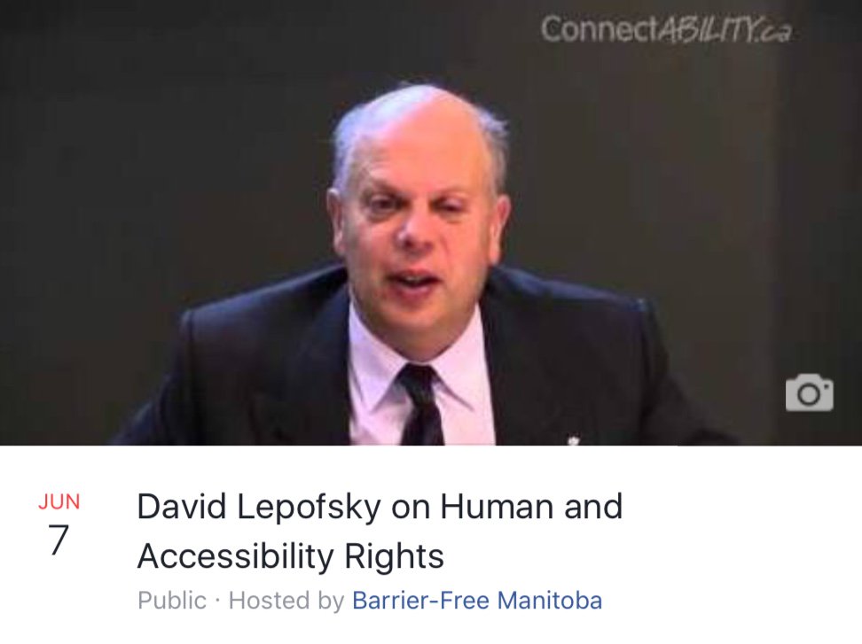 Attend sold out <a href="/DavidLepofsky/">David Lepofsky</a> event in Wpg on June 7 via webcast streaming ow.ly/Ga6N30chVPl #MAAW #AccessibleMB