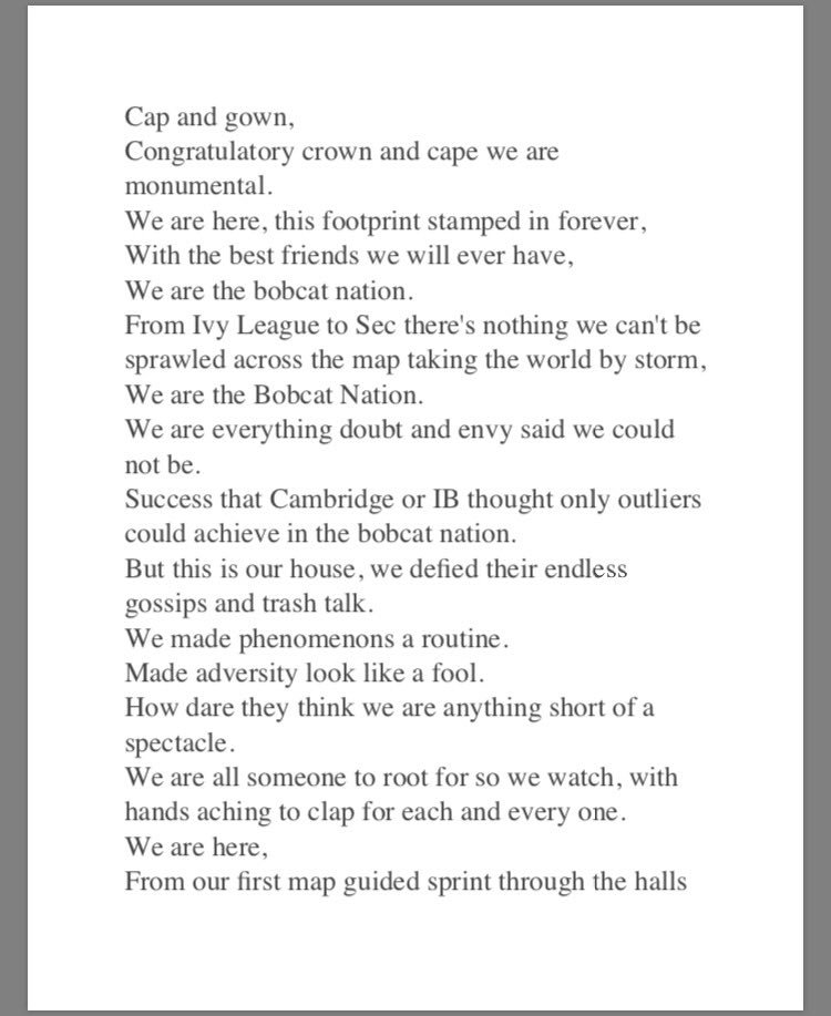 brittanysmores's tweet photo. My graduation speech for anyone who wants it!!! Cheers to the last four years #WEMADE17 https://t.co/oEJrsLXOYh