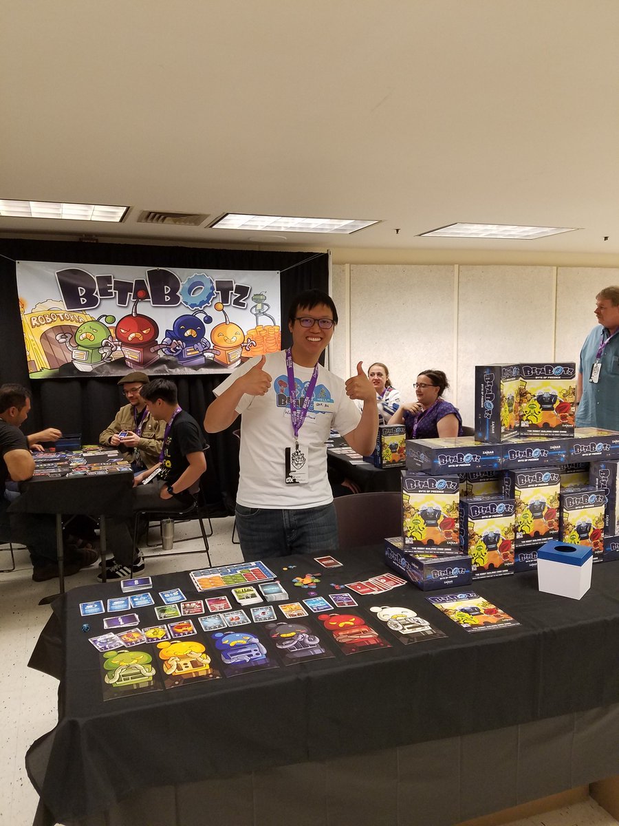 We remember playing <a href="/BetaBotzGame/">BetaBotz</a> with poker chips and no art! Now there are final production copies available at ETX!