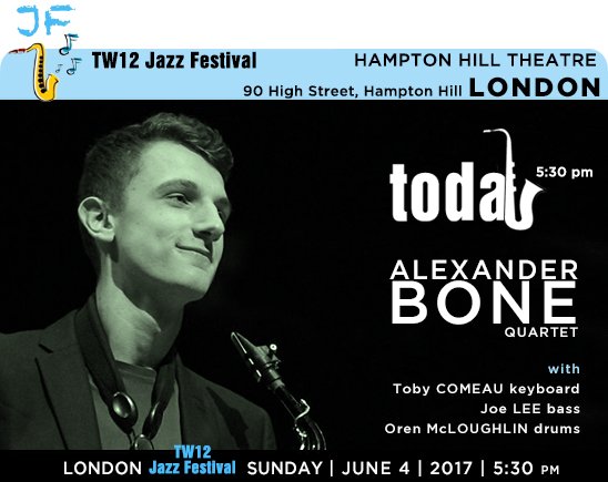 jazzsharing's tweet photo. →the5th @TW12JazzF 2017 #London
@AlexanderBone Quartet
→https://t.co/nOlkm2OEqW
TODAY 5:30PM
→https://t.co/Qps94Cgcl9 https://t.co/jgsVgiLPMi