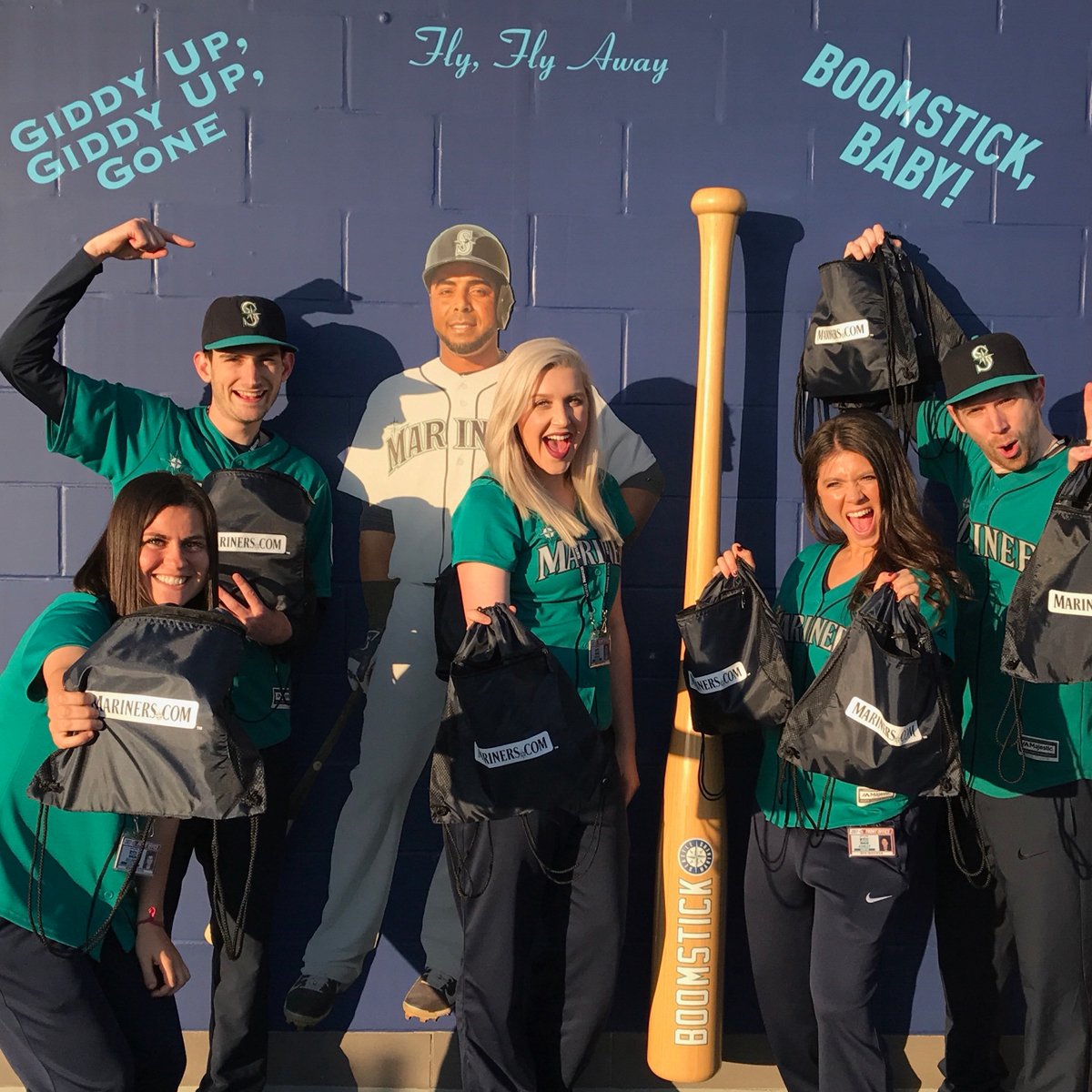 Mariners's tweet photo. Know where this photo op is at @SafecoField? First 10 to find our Navigators and say "Boomstick, baby!" will win a prize. #BoomstickBobble https://t.co/NlCOprE0Tn