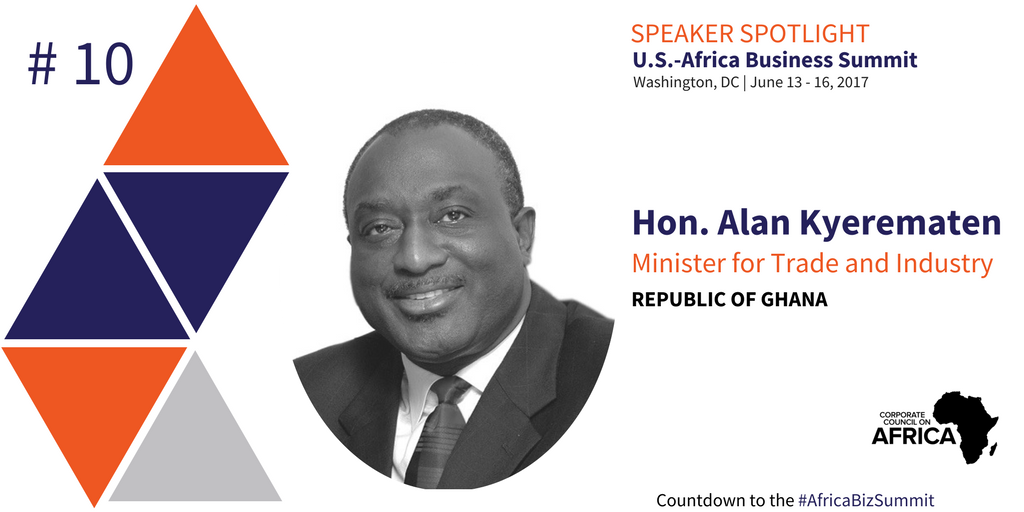 CorpCnclAfrica (@corpcnclafrica) on Twitter photo Hon. <a href="/AlanKyerematen/">Alan Kyerematen</a>, #Ghana Min. of Trade & Industry to speak at the #AfricaBizSummit. #10days to go! Register Now: ow.ly/O2eP30bxiKi Hon. <a href="/AlanKyerematen/">Alan Kyerematen</a>, #Ghana Min. of Trade & Industry to speak at the #AfricaBizSummit. #10days to go! Register Now: ow.ly/O2eP30bxiKi