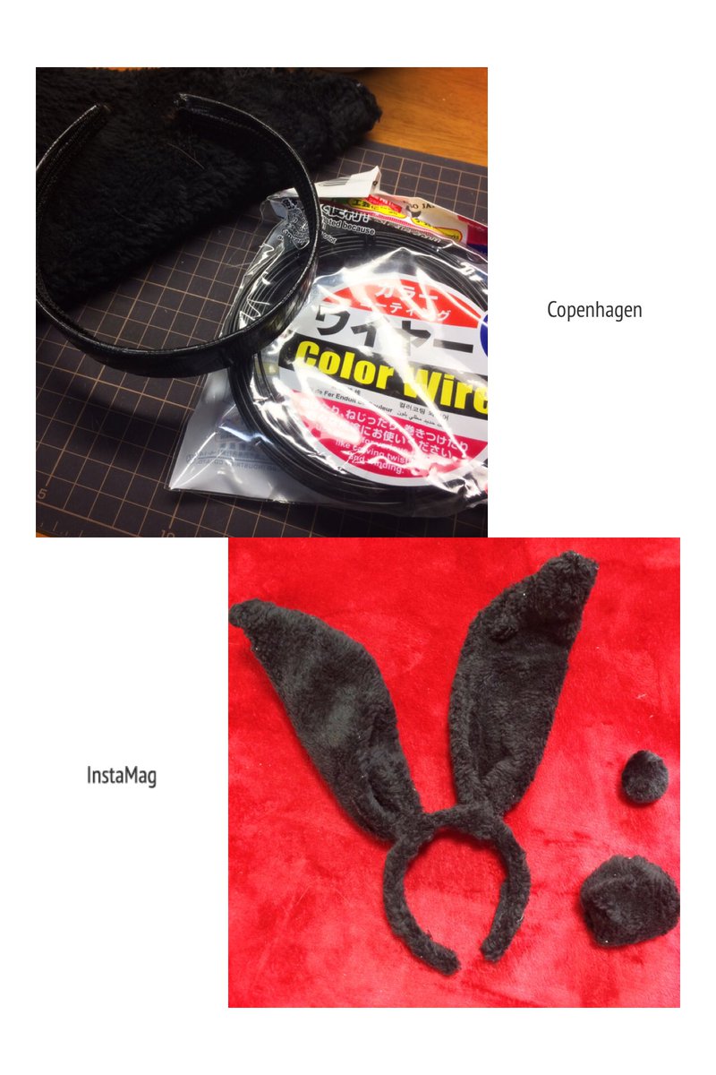 藤森蓮 コスプレイヤー Youtube Twitterren ファーとカチューシャとワイヤーで黒うさ耳とうさ尻尾を作ってみました 蓮クリ造形