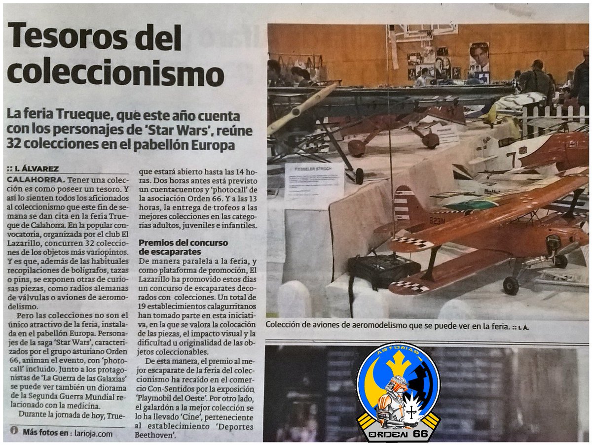 Orden66Asturias's tweet photo. La prensa riojana se hace eco de #Trueque17 en #Calahorra , y #Orden66Asturias esta encantada de poder colaborar, Photocall, cuentacuentos https://t.co/RAGEhNtkVX