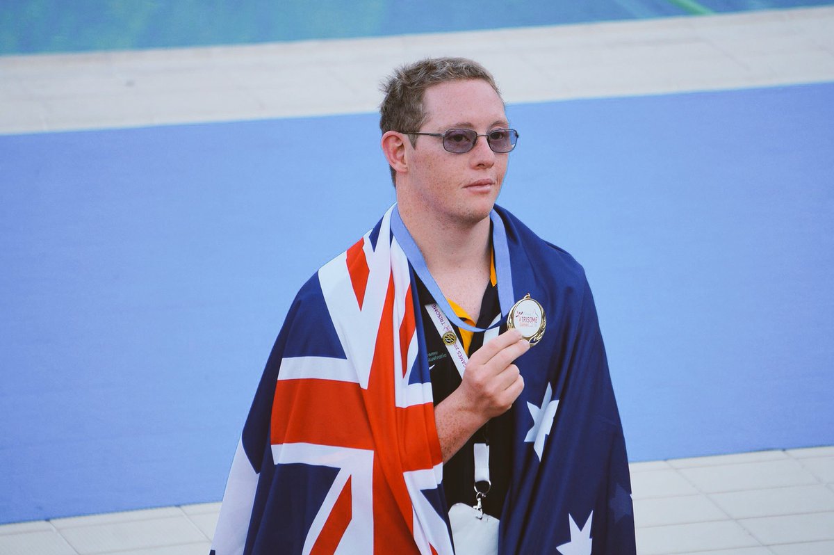 ColinMarks10's tweet photo. Colin Marks with Down syndrome be all world South Africa Ireland Portugal Taipei 2   Italy Mexico Italy Down syndrome swimming championships https://t.co/gwQSUGvLSi