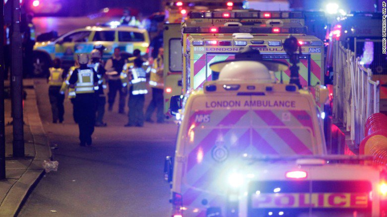 CNN's tweet photo. At least 48 people are being treated at hospitals following the London terror attack,  London Ambulance Service says https://t.co/vrzkh3gqWa https://t.co/Xsb0xJIyGd