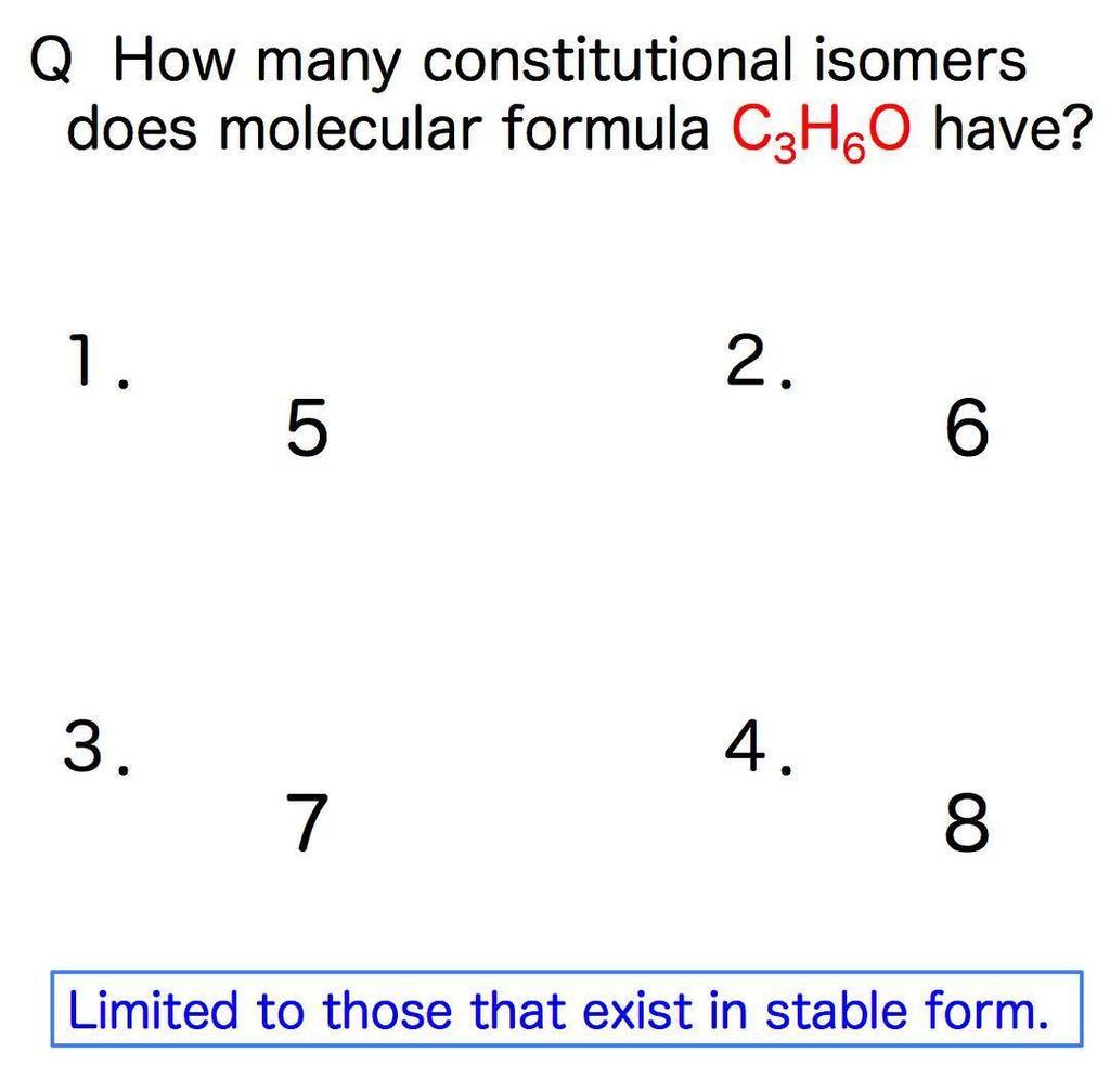 How many constitutional isomers does molecular formula C3H6O have?  #organicchemistry  #organicsynthesis