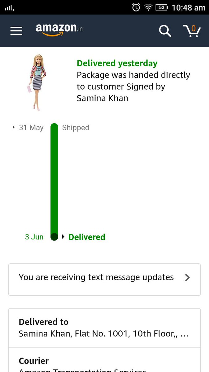 SaminaIrfanKha1's tweet image. @amazonIN, I not received the ord but status is updated as delivered. This cheating n fraud not expected from Amazon. #Amazoncheating (2/3)