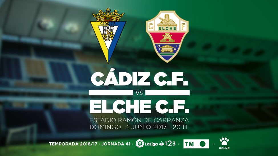 ¡Buenos días, franjiverdes! Hoy es día de partido; hoy jugamos contra el <a href="/Cadiz_CF/">Cádiz Club de Fútbol</a> en el Carranza. ¡Vamos Elche!
#CádizElche #SiempreContigo