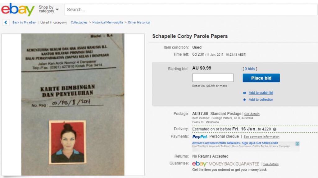 ChildrecoveryI's tweet photo. #schapellecorby parole papers up for auction. All funds go direct to our NFP NGO...PRC to rescue kids around world  https://t.co/K2Oc2kKjNg https://t.co/4tM46io2l9