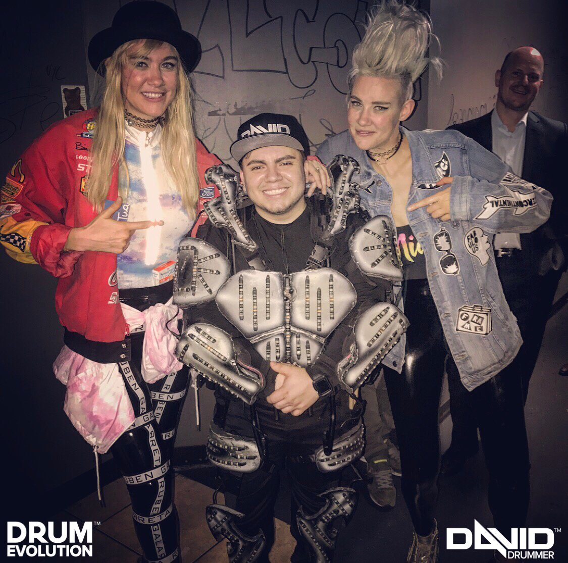 DavidDrummerOFC's tweet photo. Good times performing with these two. NERVO #DrumEvolution 🤖👽🥁😊😆 https://t.co/RAqOtjxeuB
