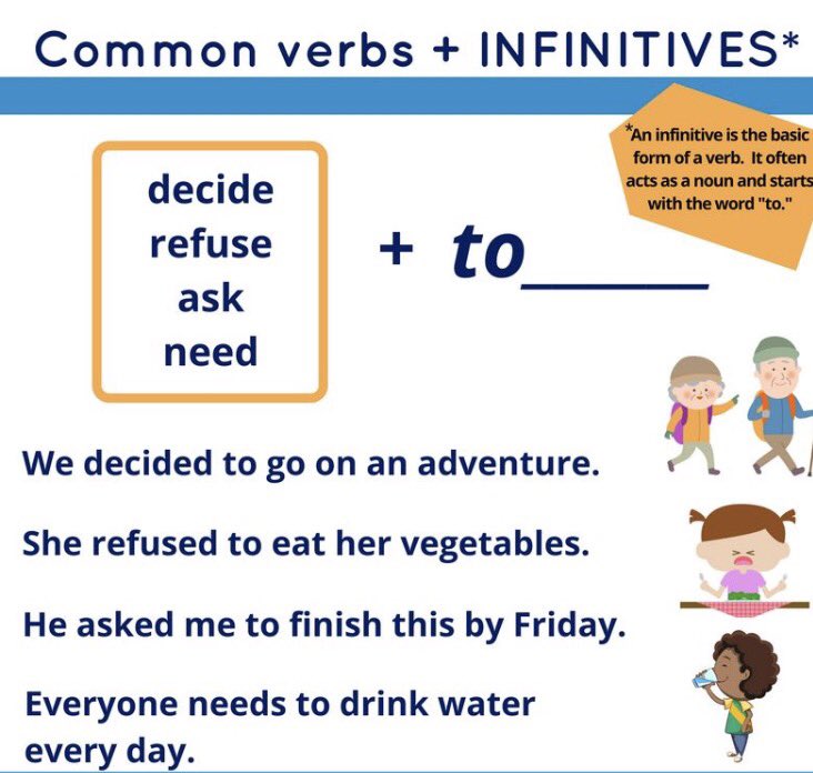 311Geeks's tweet image. Common verbs + infinitives