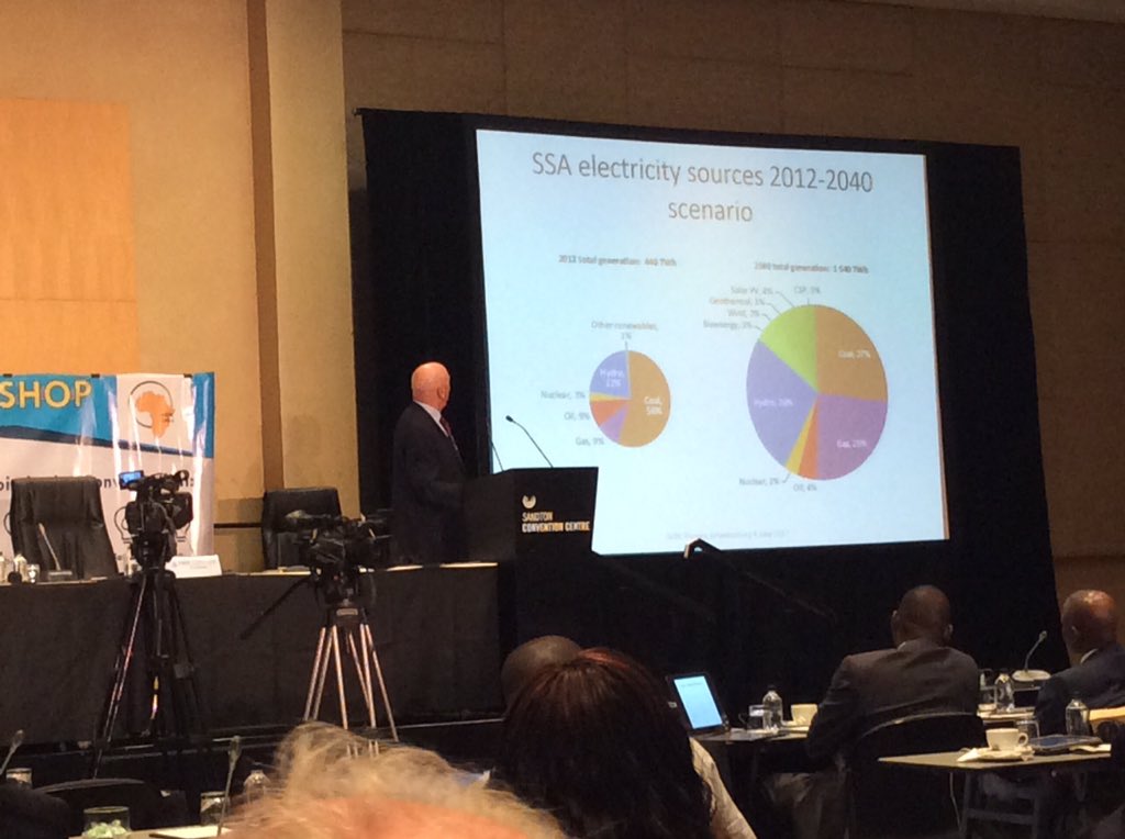 Changing #energy mix in #Africa towards more renewables. 22% of clean energy comes from hydro. By 2040 #coal abt 27%. #AfricaEnergyRenewal