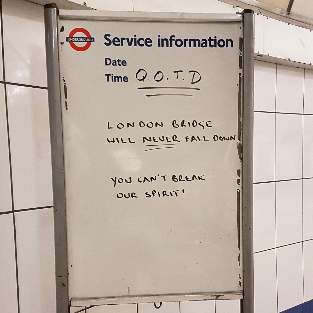 nico_lala's tweet image. #Walthamstow Central this morning. #WeStandTogether #lovenothate #LondonBridge