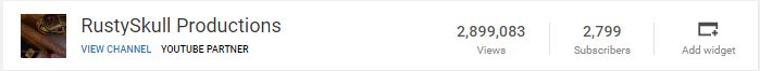 RustySkullMedia's tweet photo. Thank you to you all for your support! My Channel is growing slowly but surely! #YouTube @YTCreators @YouTube #RustySkullProductions https://t.co/AJXLMerwmJ