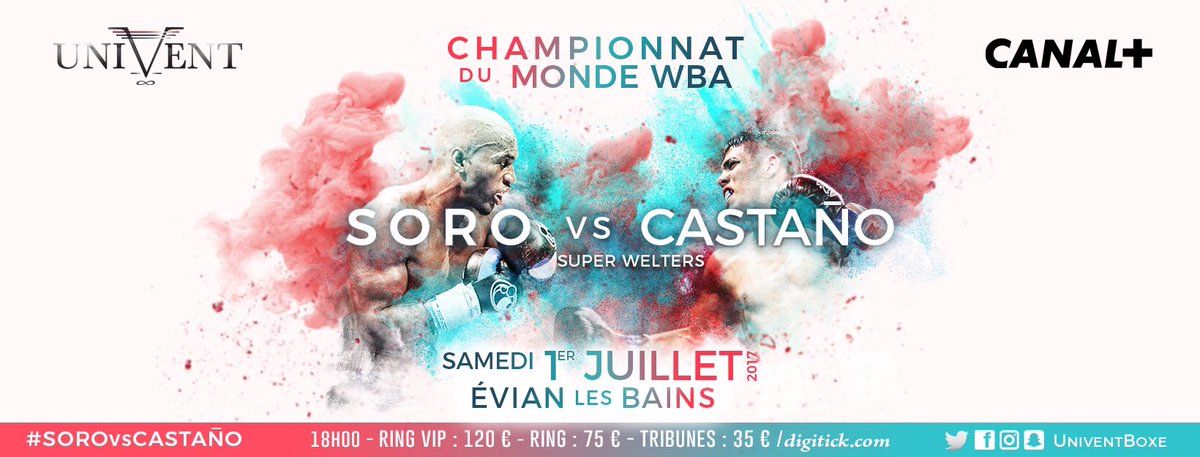 .<a href="/Soromichel/">soro michel</a> Championnat du monde #WBAboxing 1er juillet à <a href="/evian_ville/">Ville d'Evian</a> .<a href="/WBABoxing/">WBA Boxing</a> .<a href="/WBABoxing/">WBA Boxing</a> .@LaBoxeAvecCanal