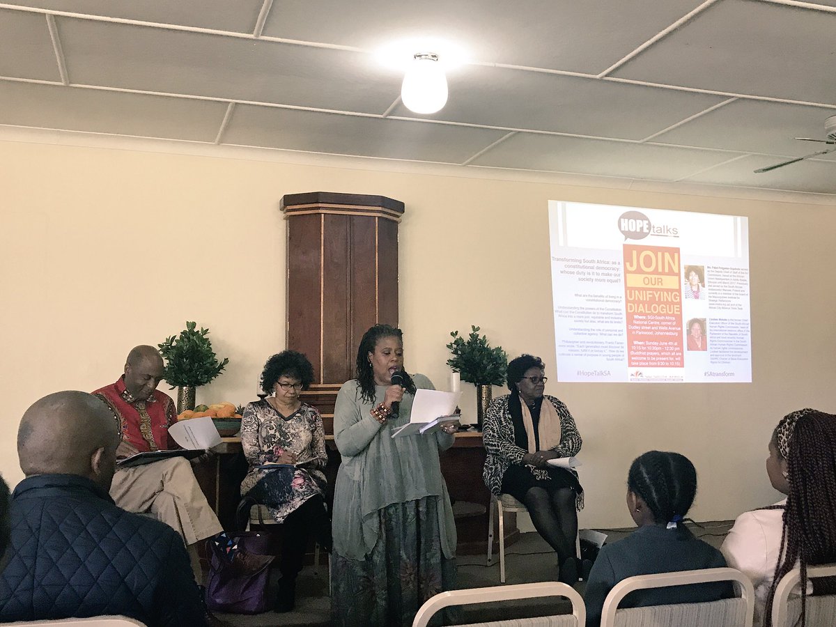 AyeungImpilo's tweet photo. Great speakers and unifying dialogue @hope_talksa #SAtransform #FëbéPotgieterGqubule #LindiweMokate #Constitution  #equality #rights #peace https://t.co/gpgeB6DCDG
