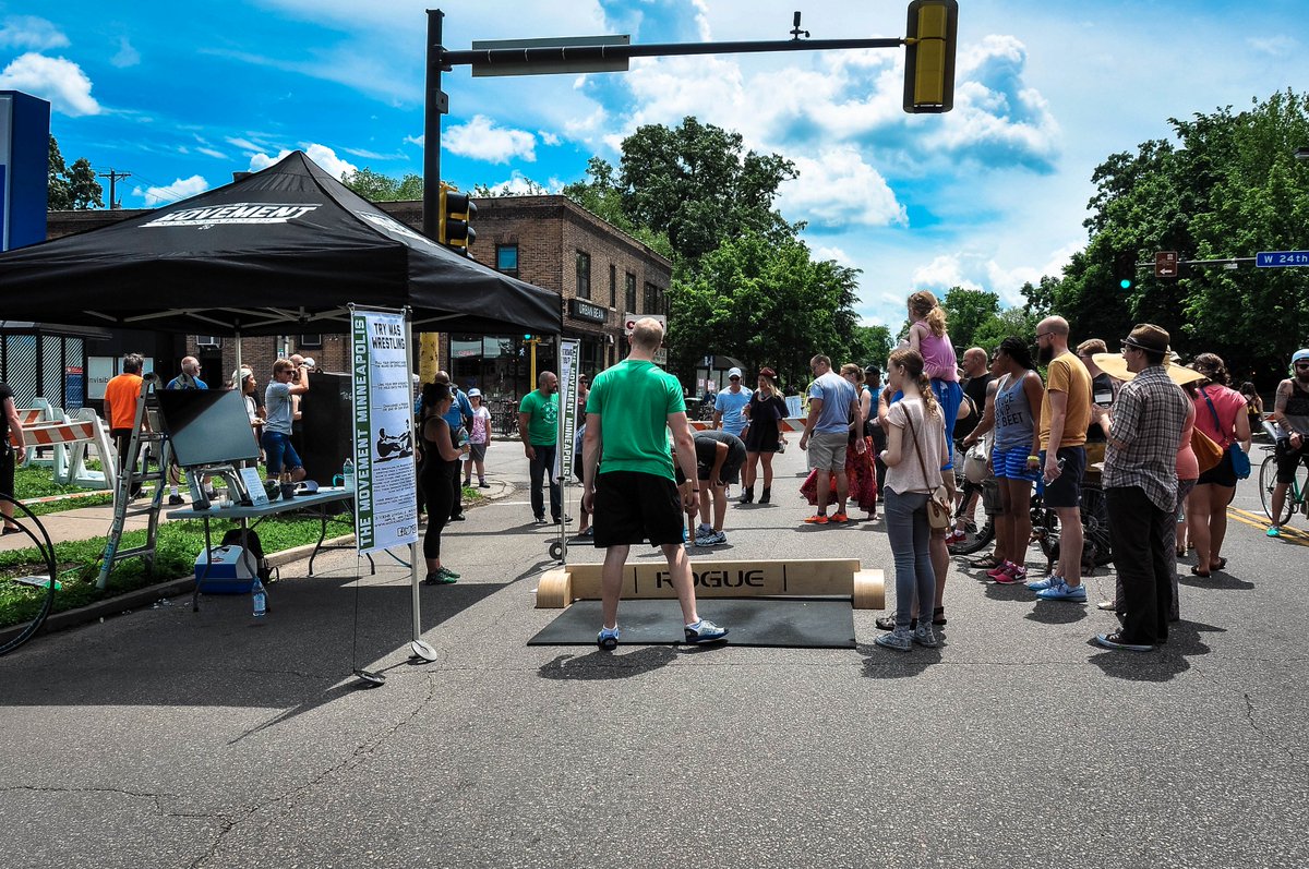 We'll be at #openstreetslyndale from 11a-5p. 11:30a is the #stillkickin charity workout - 12:30p starts tests of strength. 24th/Lyndale!