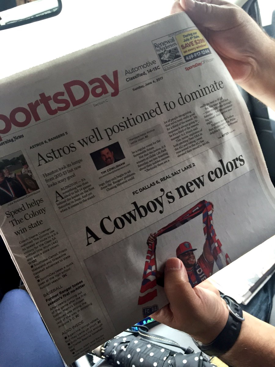 JuliaMorales's tweet photo. Front of the sports section of the Dallas Morning News. #astros https://t.co/lSdmvtd4bv