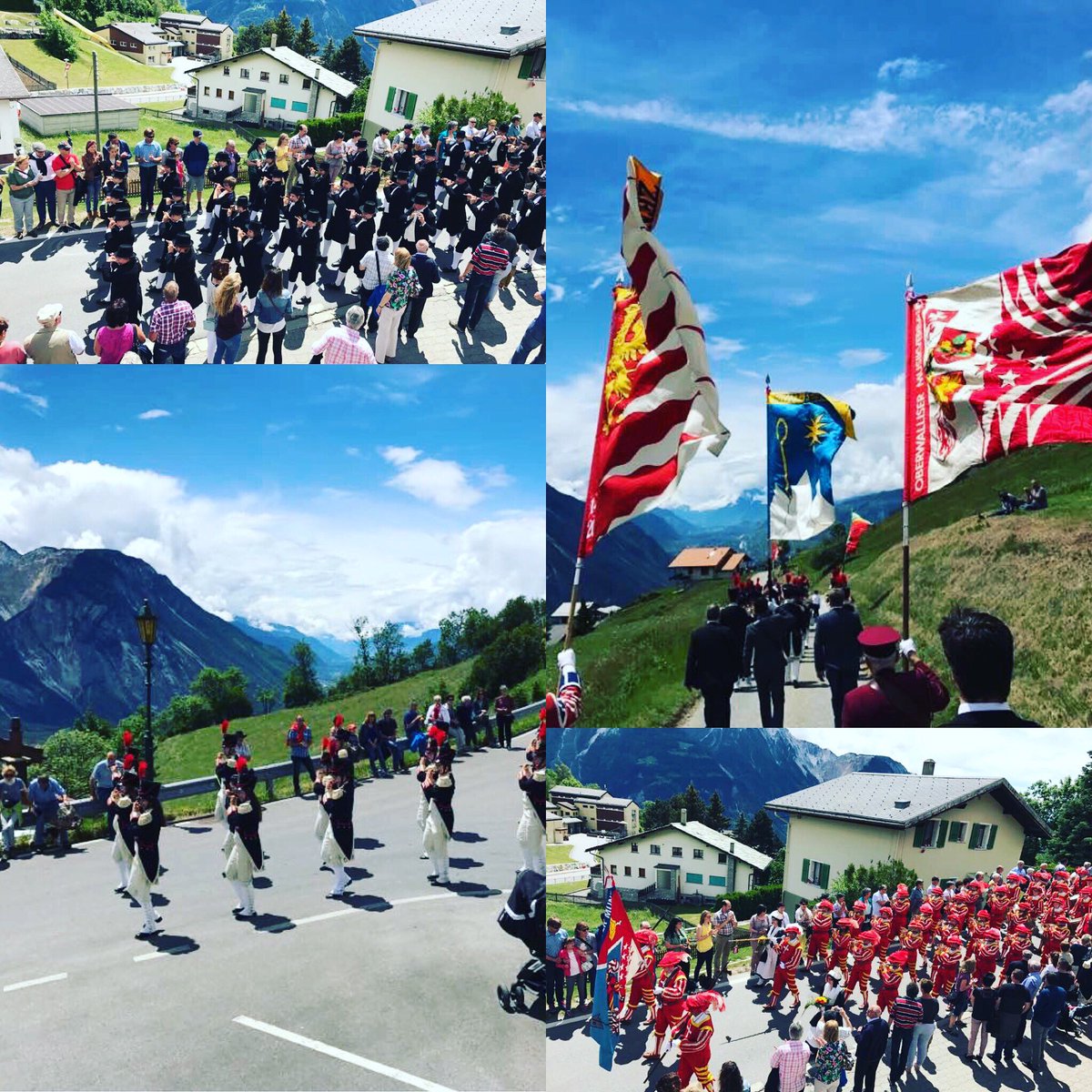 Roberto_VS1's tweet photo. Oberwalliser Tambouren- und Pfeiferfest in Guttet-Feschel... und der Himmel tut sich auf. #Guttet-Feschel #traditional https://t.co/77N8VSV2aN
