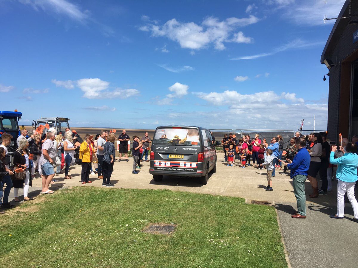 HoylakeRNLI's tweet photo. Well done @JKTChallenge for reaching the finish line at @HoylakeRNLI! Their amazing #ShoreStomp expedition has raised over £7000 for @RNLI! https://t.co/RYzzHSvhBD