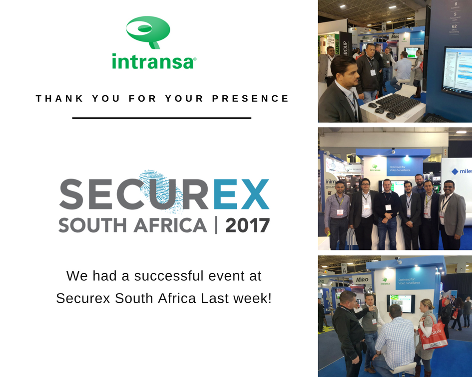 intransa's tweet photo. Thank you for your presence at Securex South Africa last week! #Milestone #Securex #surveillance #videostorage #storageservers https://t.co/0vzQmZ8tUR