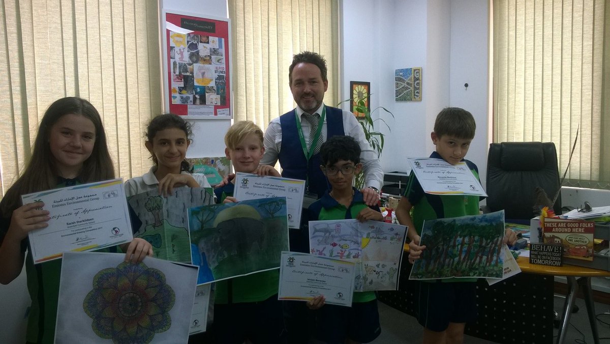 GCSPrimaryHead's tweet photo. @GCSchoolDubai Primary students who had their paintings chosen by @EEG_UAE as part of a competition. Well done guys! #environment https://t.co/Q15I67vV1C