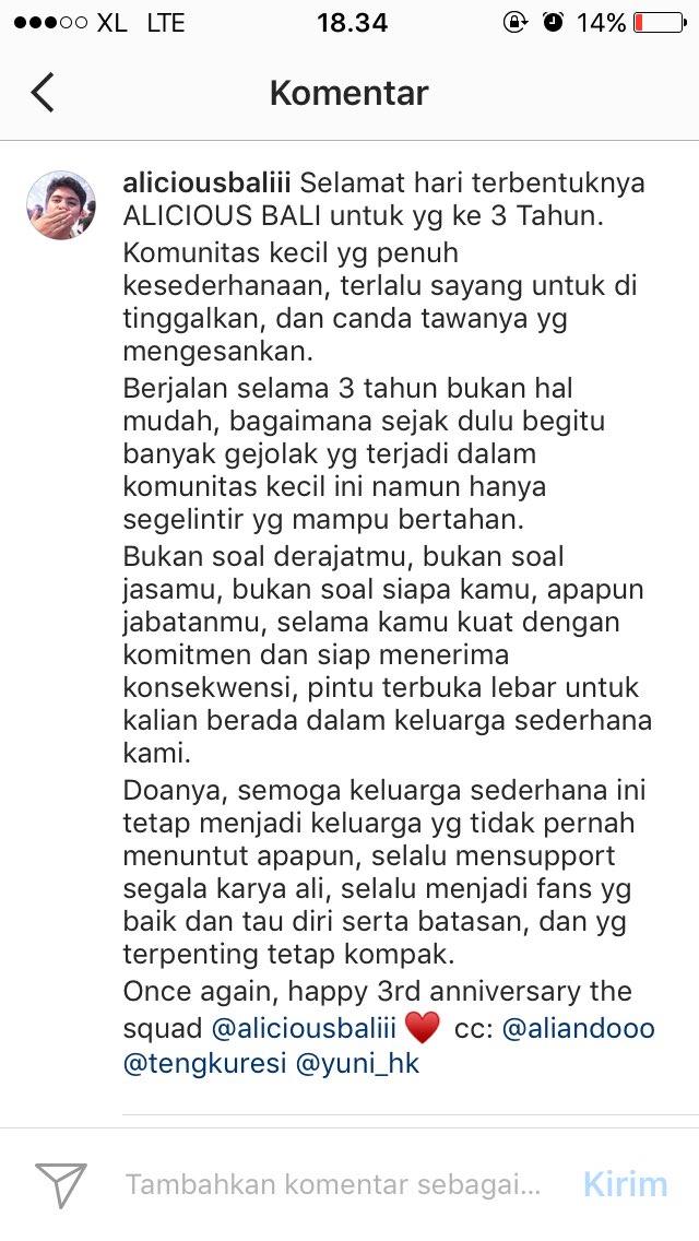 AliciousBaliFC's tweet photo. ONCE AGAIN..
Selamat hari Terbentuknya Alicious Bali..
#HappyAnniversaryAliciousBali3rd 
@alysyarief https://t.co/toYFFYfbjY