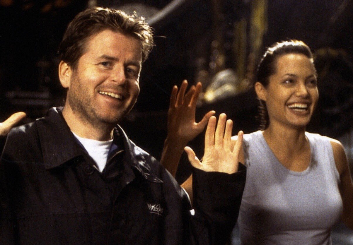 Happy birthday Angelina Jolie Here we are on the set of Lara Croft: Tomb Raider...  
