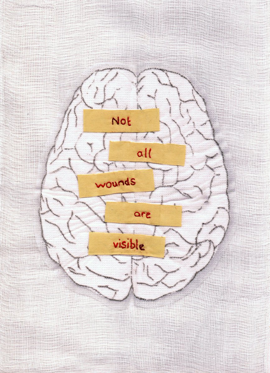 FollowBDT's tweet photo. Not all wounds are visible, but that doesn't make them any less real. Great art about #mentalillness by @hammolou. https://t.co/bL3X2KDv4z