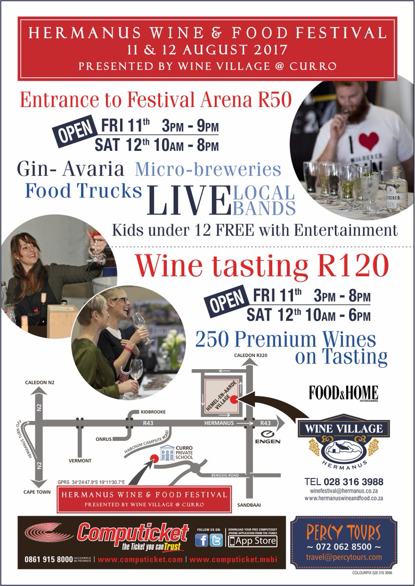 HWFF_SA's tweet photo. IT'S HERE-Well almost. The #HWFF2017 is just around the corner. Get your tickets now @Computicket Join us for a fine wine time #wedotourism https://t.co/SU4GOKt4dO