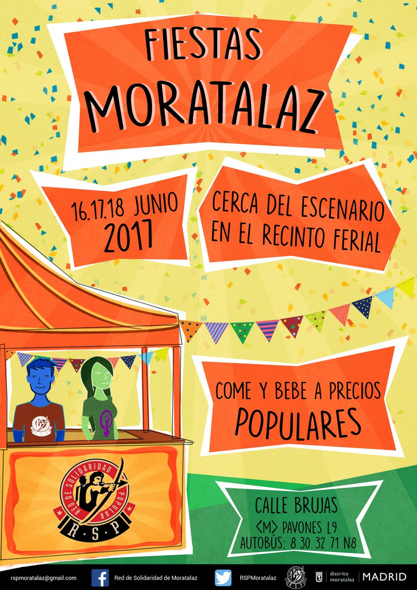 RSPMoratalaz's tweet photo. ¡Nos vemos en las fiestas de Moratalaz 2017 junto a otras asociaciones del barrio! ¡Ven a conocer nuestra caseta!
#HaciendoBarrio https://t.co/4FtZwhOaeo