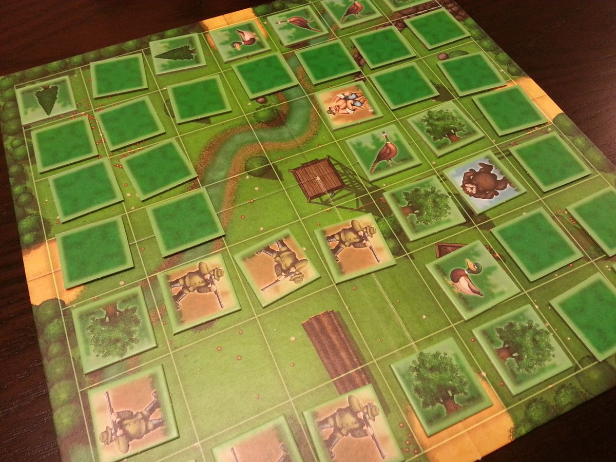 ট ইট র オグランド Oguland ボードゲームデザイナー ハラリ 一言でいうと 木こりと猟師 クマとキツネ側に分かれて狩りをしあう ゲーム 障害物の木をうまく活用法するのがポイント T Co Bgy5k2lemw アナログゲーム ボードゲーム