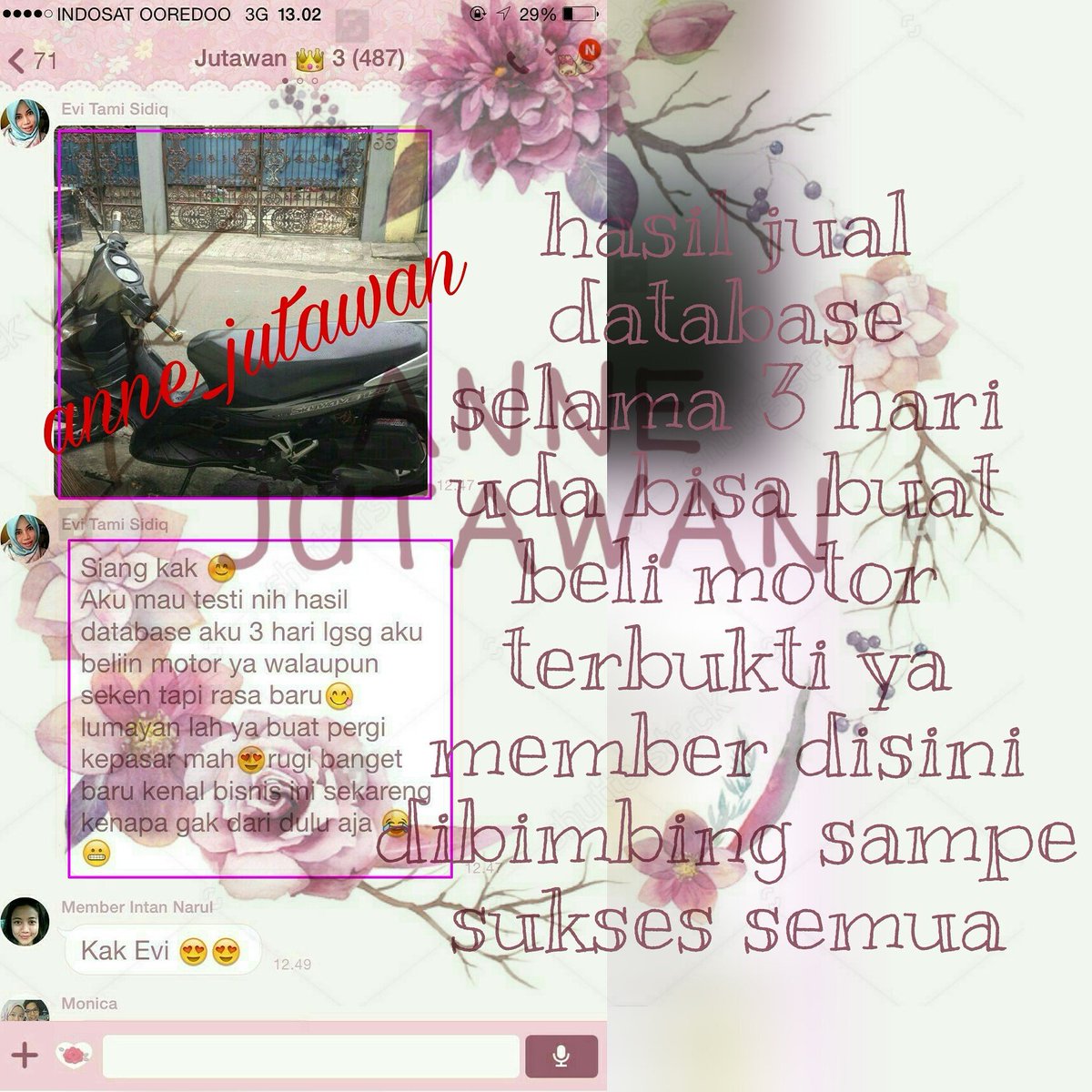 nofDatabase's tweet image. Real testi ANNE JUTAWAN. Yukk yang mau sekses bareng aku dan teamku. Chat aja yaa 😘