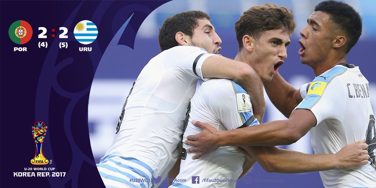 FIFAcom's tweet photo. #U20WC | FT 
✅🇵🇹
✅🇺🇾
✅🇺🇾
✅🇵🇹
✅🇵🇹
✅🇺🇾
✅🇺🇾
✅🇵🇹
❌🇵🇹
❌🇺🇾
❌🇺🇾
❌🇵🇹
❌🇵🇹
✅🇺🇾
Uruguay win on penalties! https://t.co/COBKRhvaef