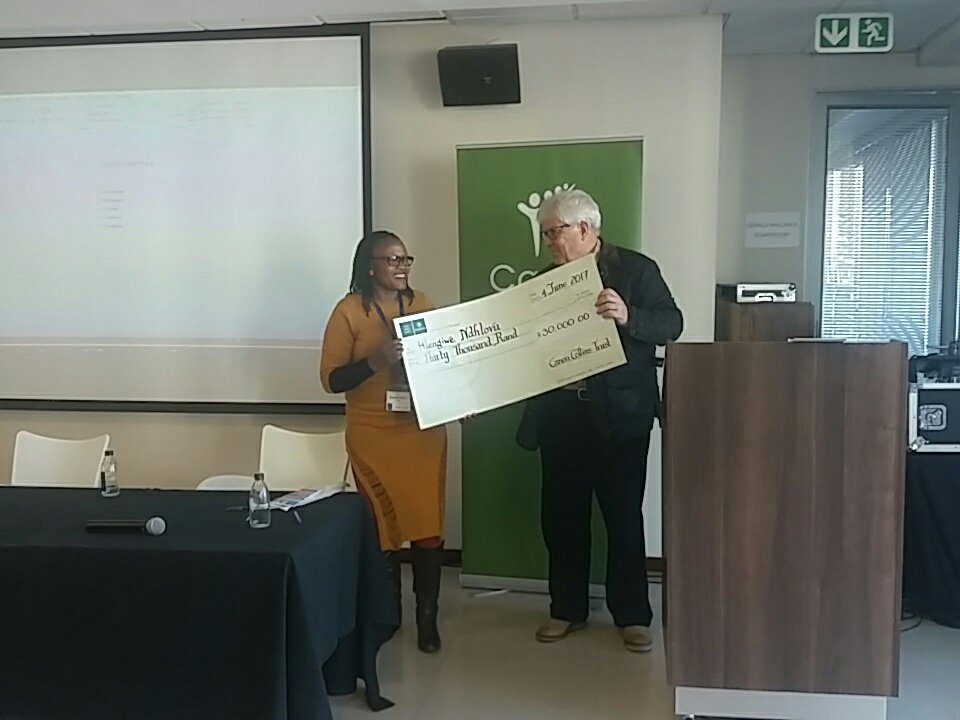 CanonCollins's tweet photo. 2017 Impact Award winner is Hlengiwe Ndhlovu for her project encouraging children to read and engage with African lit #ExploringIDs https://t.co/CD9c49ysFU