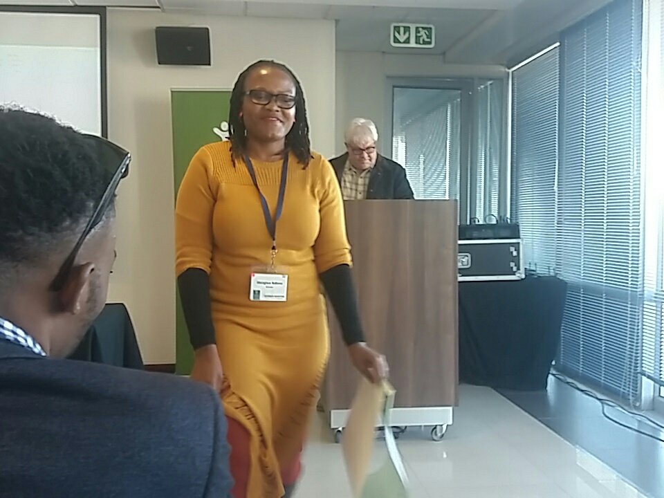 CanonCollins's tweet photo. 2017 Impact Award winner is Hlengiwe Ndhlovu for her project encouraging children to read and engage with African lit #ExploringIDs https://t.co/CD9c49ysFU