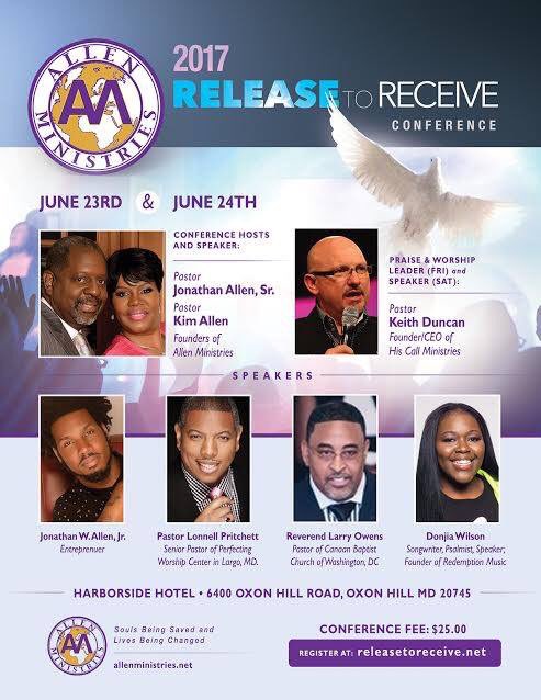 jonathanallensr's tweet photo. Get ready! The Release To Receive Conference is coming June 23-24, 2017! Registration is now open! Go to https://t.co/aC7hksqnYI today! https://t.co/dDDGOHftiq