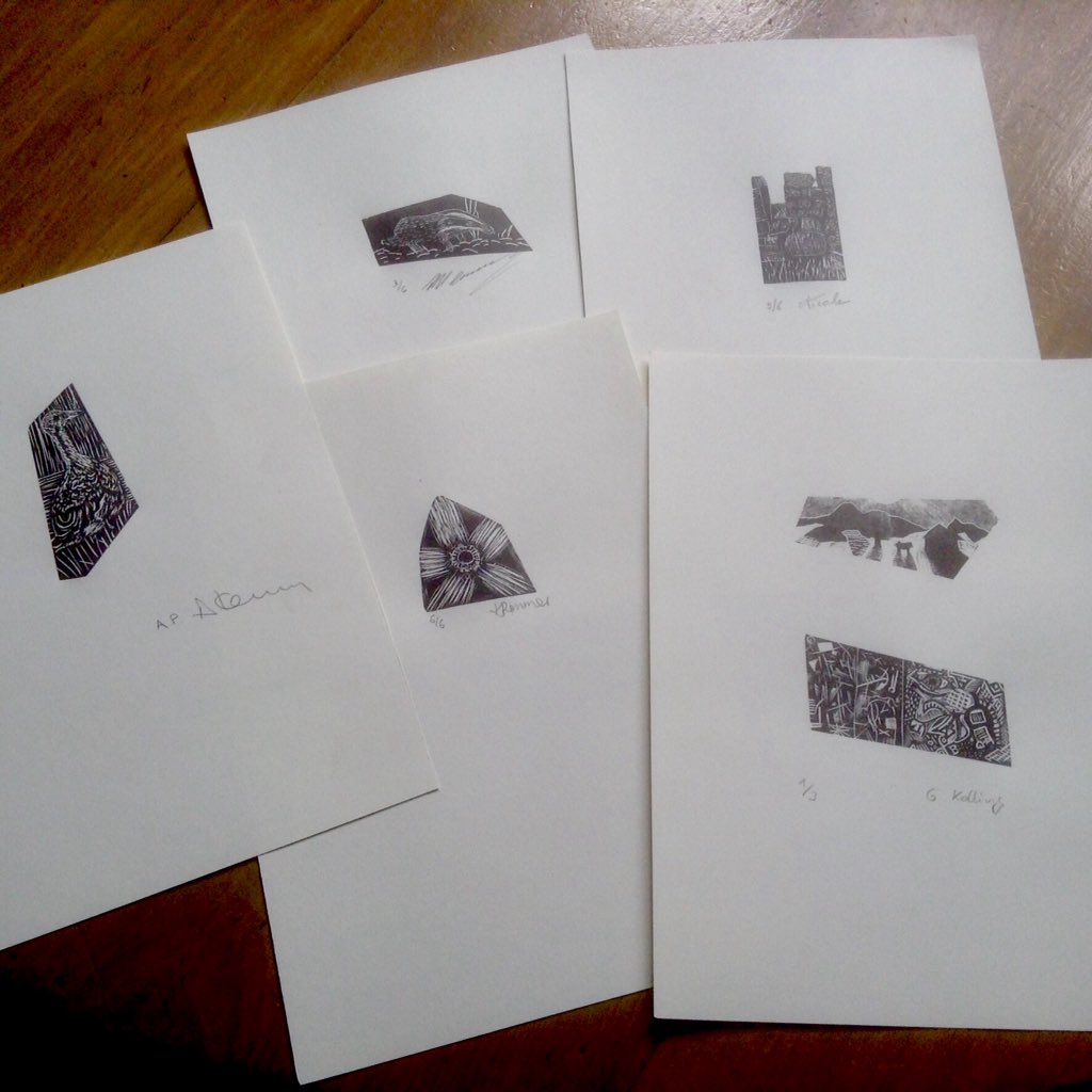 stanandgladys's tweet photo. Sat @sbf1891 wood engraving taster day.1st engravings by folk who have never done any printmaking before. Fab work-well done @woodengravers https://t.co/7ZetoB1Glw
