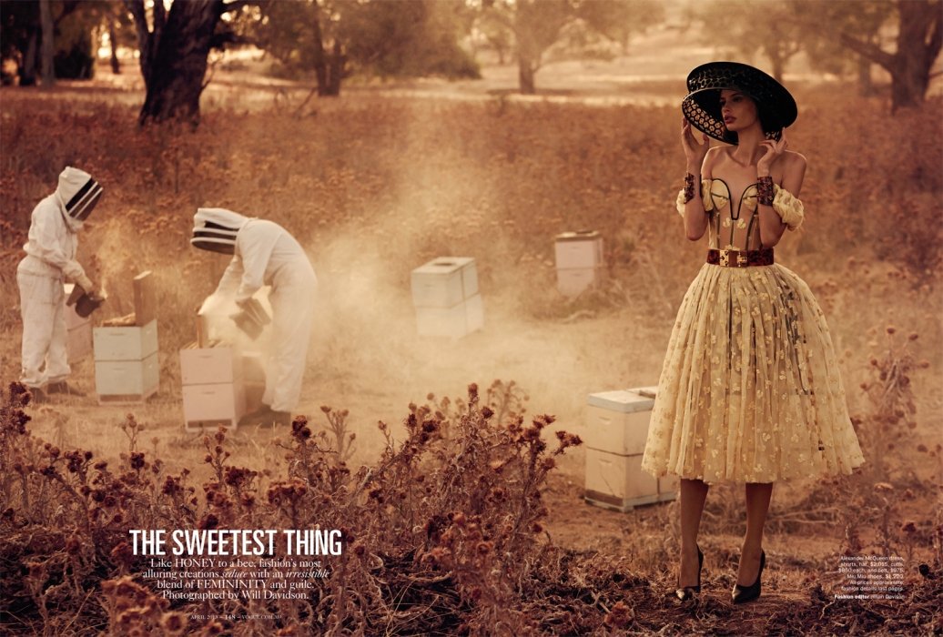 "Καιρός να γίνουμε και να φερόμαστε ως βασίλισσες..." Φωτογράφιση του <a href="/voguemagazine/">Vogue Magazine</a> εμπνευσμένη απ'τη μελισσοκομία