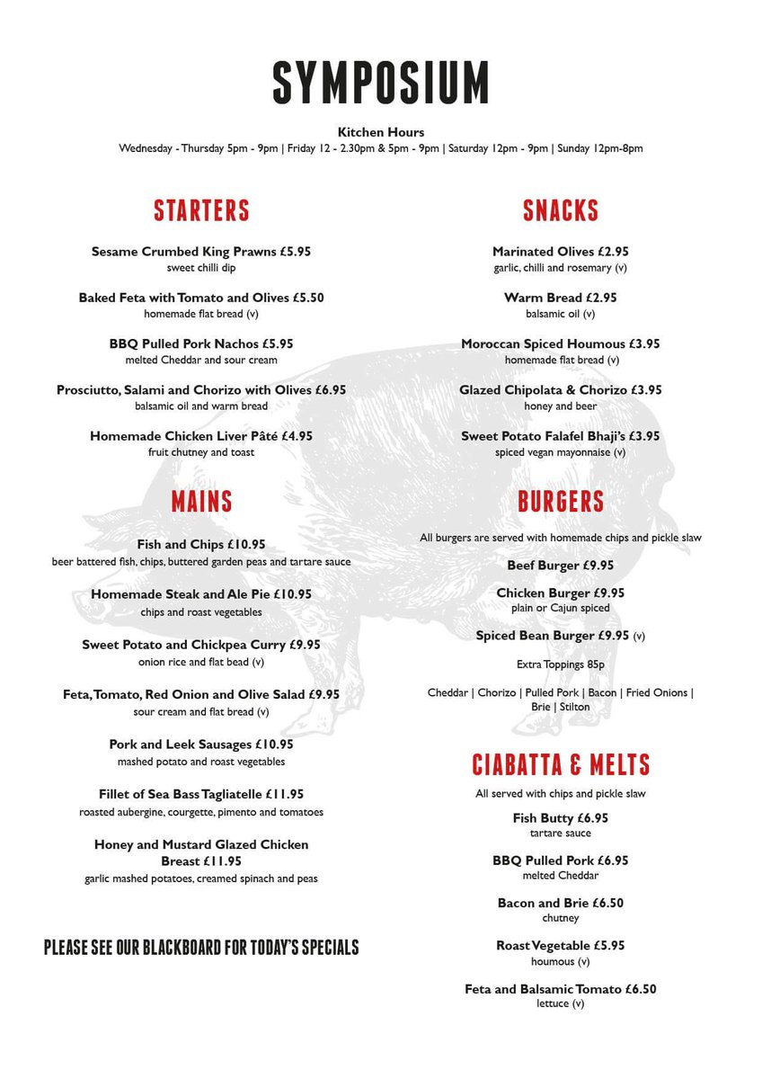 symposiumidle's tweet photo. Our new menu has been a success this week. Available until 8pm today, choose from the tasty new dishes or a hearty Sunday roast #SundayLunch https://t.co/v74tOKv6Ww