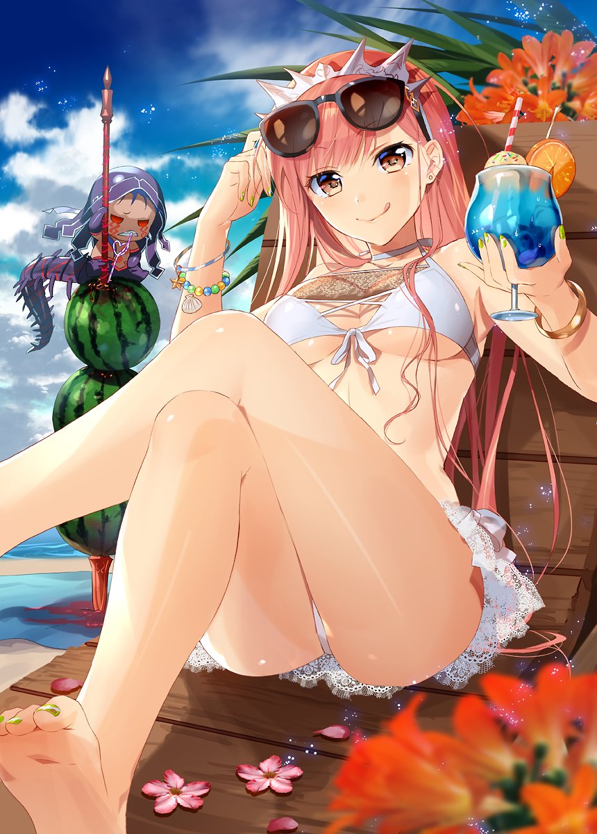 クー・フーリン ,メイヴ(Fate) 「唐突に水着のメイヴちゃん  #FateGO 」|村上ゆいちのイラスト