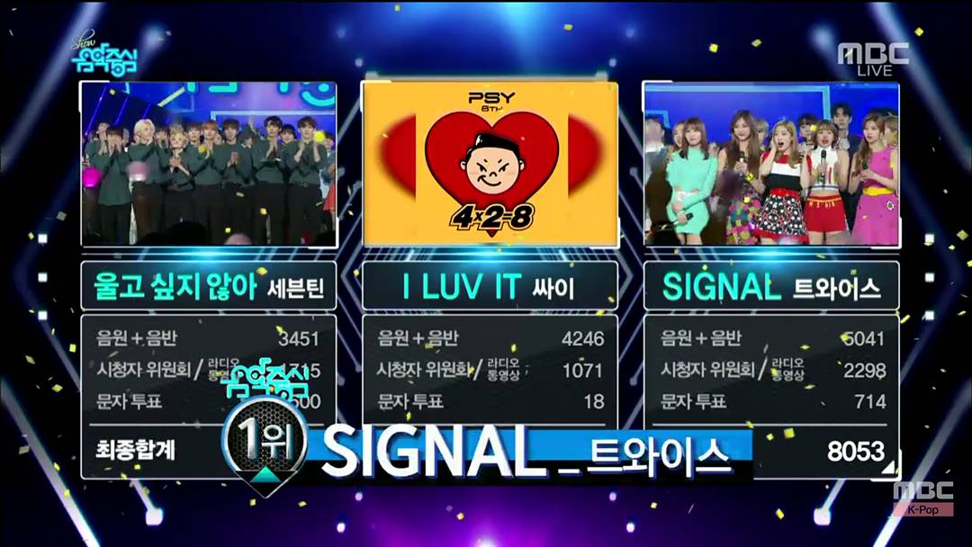 ayakorea20's tweet photo. 音楽中心2週連続
1位おめでとう🎉
#TWICE #트와이스
#SIGNAL #시그널
#SIGNAL8thwin
#나연 #정연 #모모 #사나
#지효 #미나 #다현 #채영 #쯔위
#쇼음악중심 #음중 #음악중심 https://t.co/j4NPMU6Rft