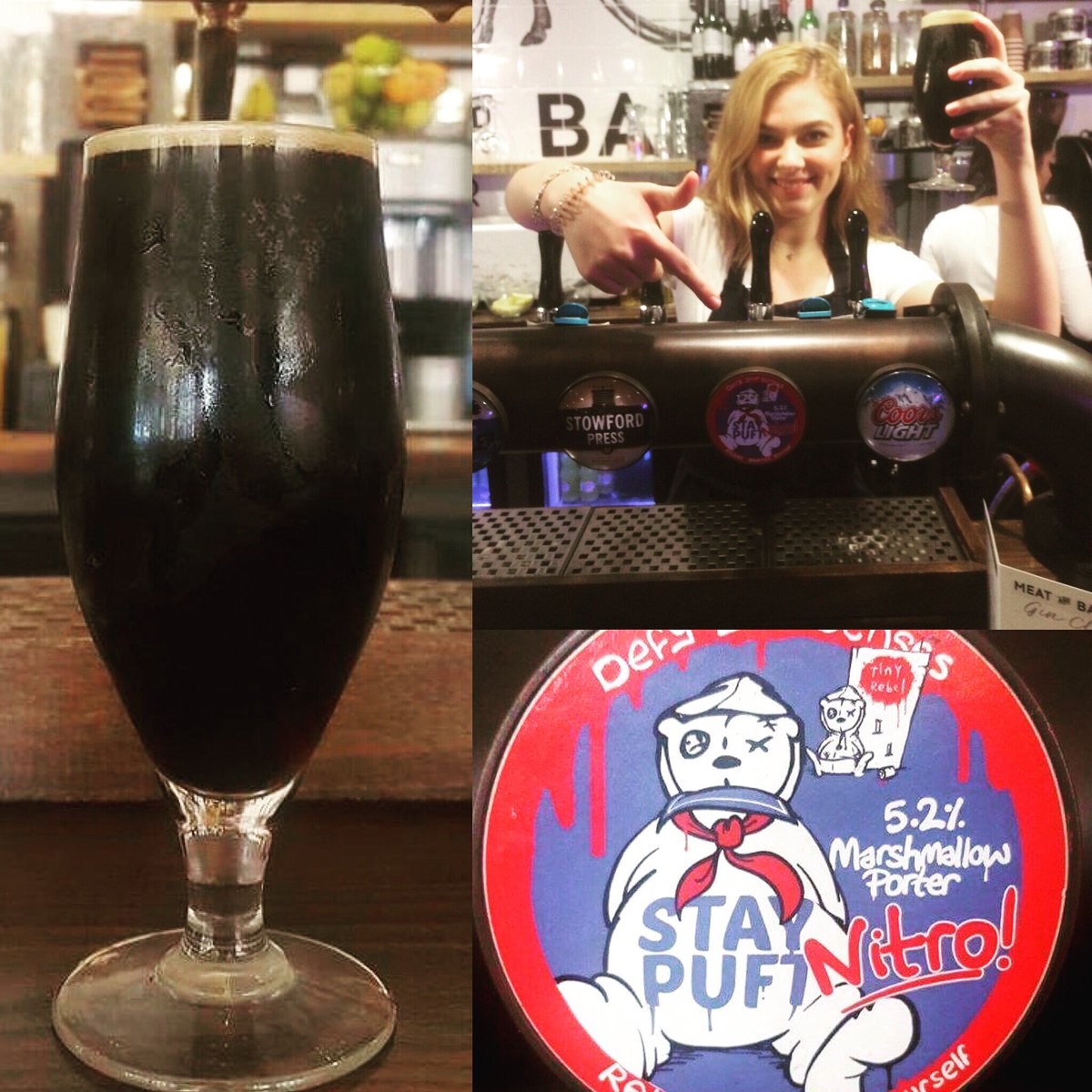 meatandbarrel's tweet photo. #whatwearedrinking #emmarecommends Stay Puft Nitro, a cracking marshmallow porter by firm favourites @tinyrebelbrewco https://t.co/RpplzdOE6o