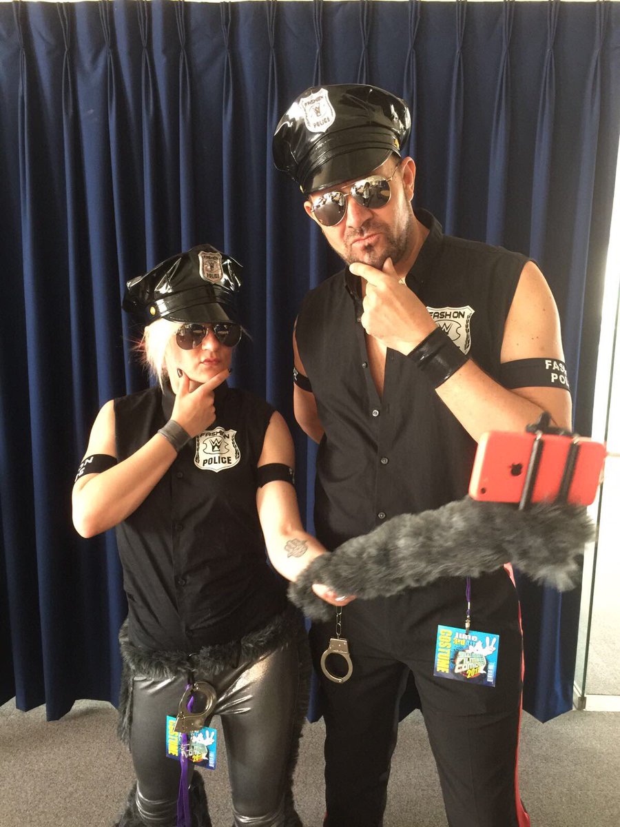 SiChrisRacing's tweet photo. Our day one will be H @swindoncomiccon @MmmGorgeous @WWEFandango #cosplay #Breezango https://t.co/0c9sqPysoy
