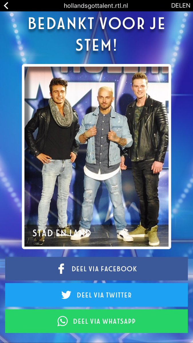 stadenland_'s tweet photo. Allemaal nog een keer stemmen lieve mensen!!! #wildcard #hgt @hgt_nl @RTL4 https://t.co/ZkM5YzuZh4