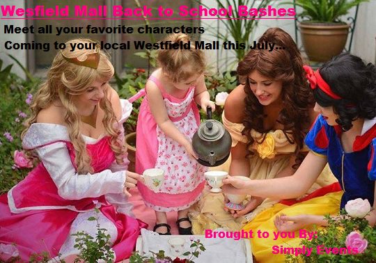 Simplyeventsfl's tweet photo. Characters Princesses &amp; Mascots at your local Westfield Mall Back to School Bash
Enter our Character Party Giveaway: https://t.co/DapBzfx6GC https://t.co/SR4wSOOSIC