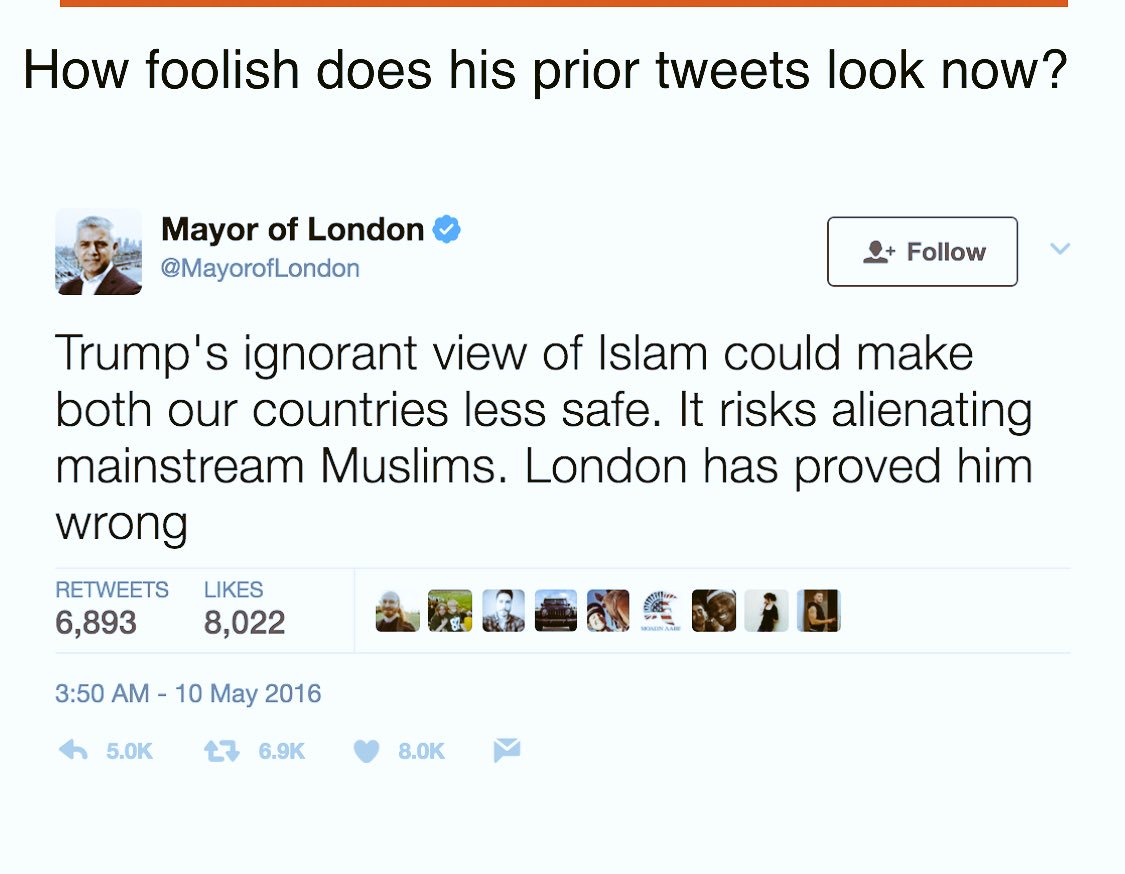 LovelyGigi33's tweet photo. UK citizens demand an answer
So we want 2know, why didn’t anti-Trump Islam activist Sadiq Kahn take action ??
@MayorofLondon #terrorinlondon https://t.co/GAsSNUMLtH