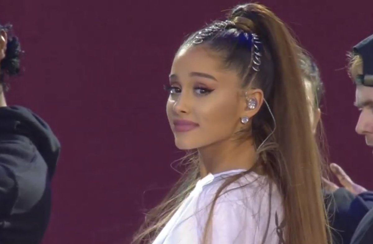thisisheart's tweet photo. It takes courage and bravery to come back stronger. @ArianaGrande bringing the world together tonight with music #OneLoveManchester https://t.co/1SHVPTLJb2