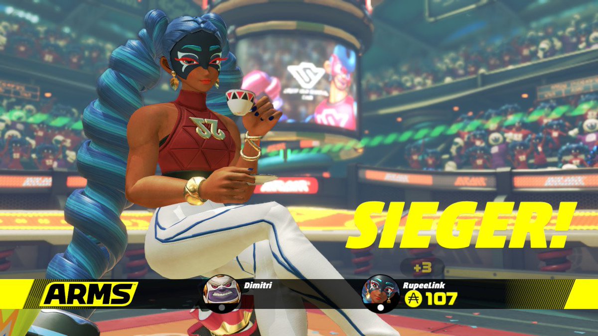 Rupee_Link's tweet photo. Die Hundertermarke geknackt beim letzten #Testpunch mit #Twintelle <3 #ARMS #NintendoSwitch https://t.co/QTCYtmFCFc